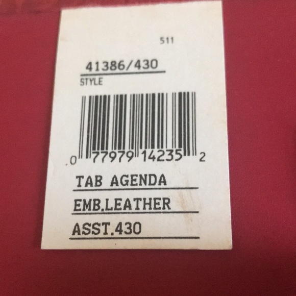 Mundi Tab Agenda Red Embossed Leather Vintage - Picture 3 of 6